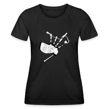 Dudelsack Bagpipes | traditionelles Blasinstrument - Frauen Funktions-T-Shirt - Schwarz - Vorne - AI Model Female 172 light (172cm)