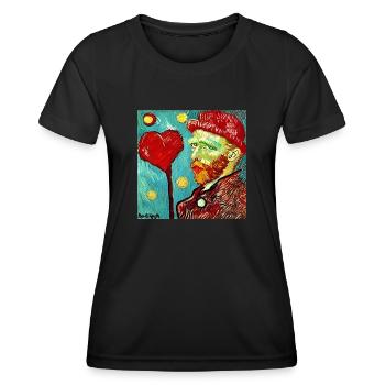 Van gogh amour - T-shirt sport Femme - noir - Devant - AI Model Female 172 light (172cm)