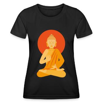 Buddha Buddha Yoga Buddhismus - Frauen Funktions-T-Shirt - Schwarz - Vorne - AI Model Female 172 light (172cm)