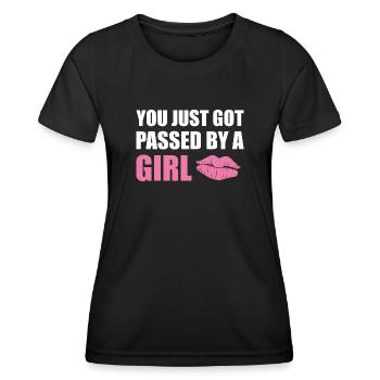 You just got passed by a girl - Women's Functional T-Shirt - black - Front - AI Model Female 172 light (172cm)