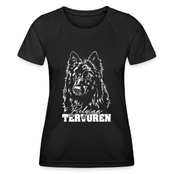 BELGIAN TERVUREN Portrait Dogs Dog Wilsigns - Women's Functional T-Shirt - black - Front - AI Model Female 172 light (172cm)
