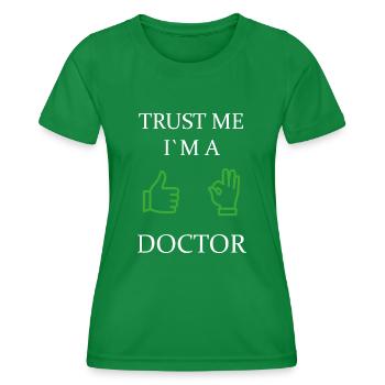 Fais moi confiance - T-shirt sport Femme - vert - Devant - AI Model Female 172 dark (172cm)