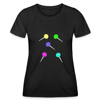 Süßigkeiten Kindergeburtstag naschen Lolli Kinder - Frauen Funktions-T-Shirt - Schwarz - Vorne - AI Model Female 172 light (172cm)