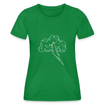 Blitz Donner Gewitter Strom Energie Geschenkidee - Frauen Funktions-T-Shirt - Kelly Green - Vorne - AI Model Female 172 dark (172cm)