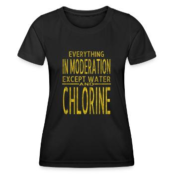 Humour Happy Tshirts piscine intérieure Équipe de natation - T-shirt sport Femme - noir - Devant - AI Model Female 172 light (172cm)