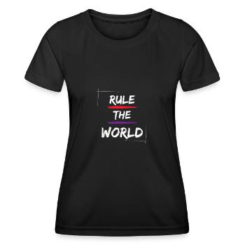 Regiere die Welt - Frauen Funktions-T-Shirt - Schwarz - Vorne - AI Model Female 172 light (172cm)