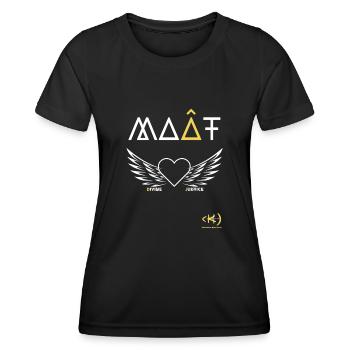 KAMA SOUL HEART White winged - Women's Functional T-Shirt - black - Front - AI Model Female 172 light (172cm)