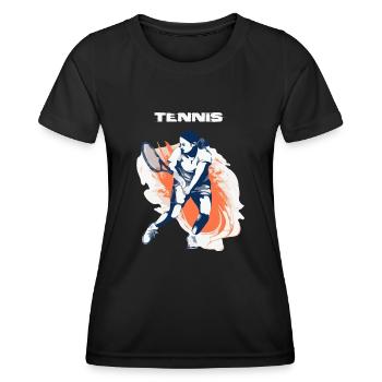Der Tennisspieler - Frauen Funktions-T-Shirt - Schwarz - Vorne - AI Model Female 172 light (172cm)