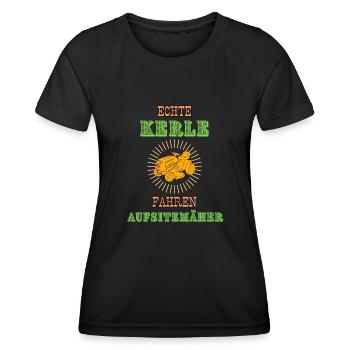 Rasenmäher - Frauen Funktions-T-Shirt - Schwarz - Vorne - AI Model Female 172 light (172cm)
