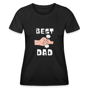 Bester Papa Vater Kind Shirt Vatertag Geschenk - Frauen Funktions-T-Shirt - Schwarz - Vorne - AI Model Female 172 light (172cm)