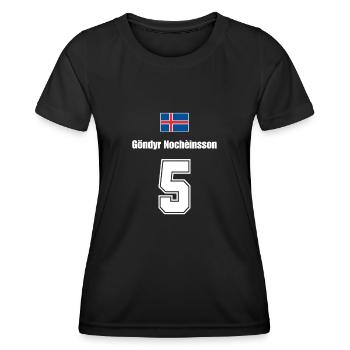 Island Trikot Nr.5 - Frauen Funktions-T-Shirt - Schwarz - Vorne - AI Model Female 172 light (172cm)