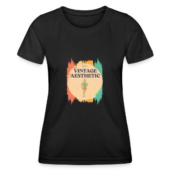 Vintage Aesthetic - Frauen Funktions-T-Shirt - Schwarz - Vorne - AI Model Female 172 light (172cm)