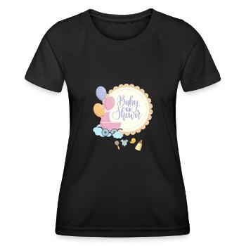 Baby shower 2 - Frauen Funktions-T-Shirt - Schwarz - Vorne - AI Model Female 172 light (172cm)