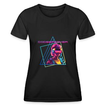 Codebreaker - Frauen Funktions-T-Shirt - Schwarz - Vorne - AI Model Female 172 light (172cm)