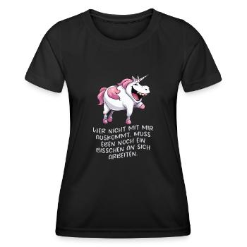 Wer nicht mit mir auskommt, muss eben noch ein... - Frauen Funktions-T-Shirt - Schwarz - Vorne - AI Model Female 172 light (172cm)