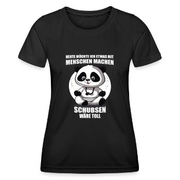 Gerne was mit Menschen machen schubsen wäre toll - Frauen Funktions-T-Shirt - Schwarz - Vorne - AI Model Female 172 light (172cm)