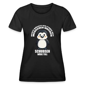 Gerne was mit Menschen machen schubsen wäre toll - Frauen Funktions-T-Shirt - Schwarz - Vorne - AI Model Female 172 light (172cm)