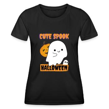 Halloween-Shirt süßer Spuk - Frauen Funktions-T-Shirt - Schwarz - Vorne - AI Model Female 172 light (172cm)