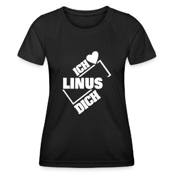 Couple Linus - Frauen Funktions-T-Shirt - Schwarz - Vorne - AI Model Female 172 light (172cm)
