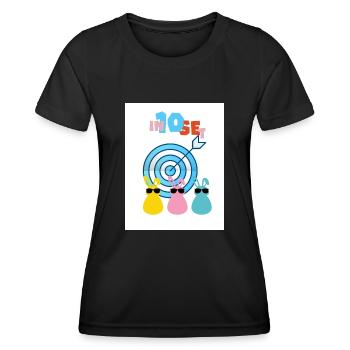 Abattu à 10. Intense et précis. - T-shirt sport Femme - noir - Devant - AI Model Female 172 light (172cm)