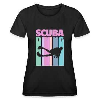 Scuba Diving - Diving Expert Ocean Depth Scuba - T-shirt sport Femme - noir - Devant - AI Model Female 172 light (172cm)