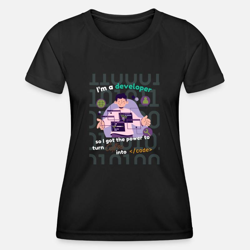 I'm a developer - Women's Functional T-Shirt - black