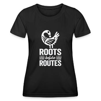 Sankofa Symbol Adinkra Ghana Schwarz - Frauen Funktions-T-Shirt - Schwarz - Vorne - AI Model Female 172 light (172cm)