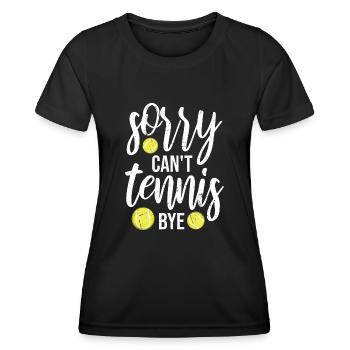 Désolé ne peut pas Tennis Bye citation drôle Sport Dire - T-shirt sport Femme - noir - Devant - AI Model Female 172 light (172cm)