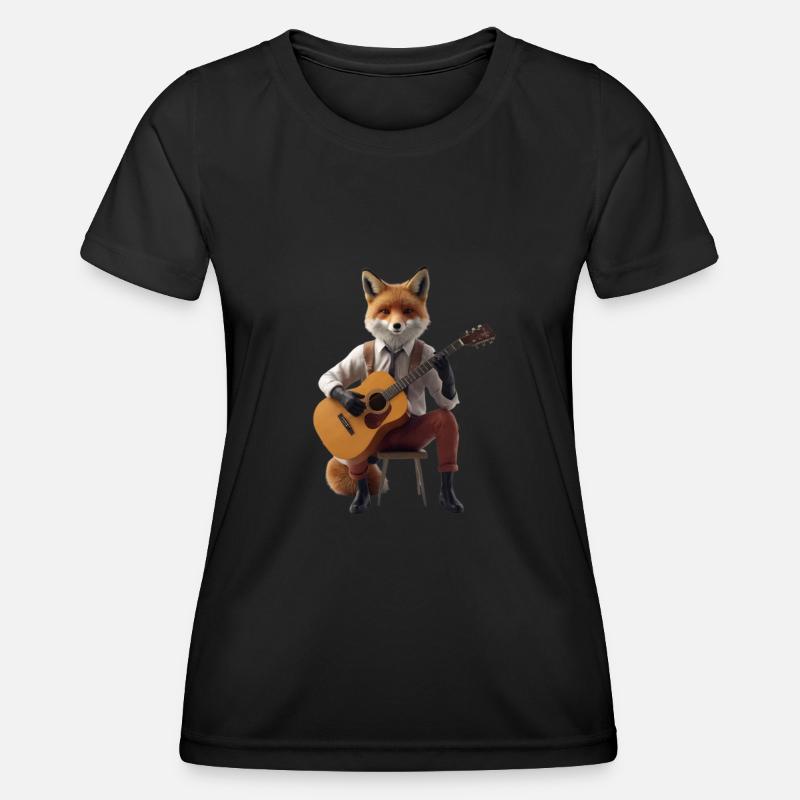 Fox guitar - Women's Functional T-Shirt - black