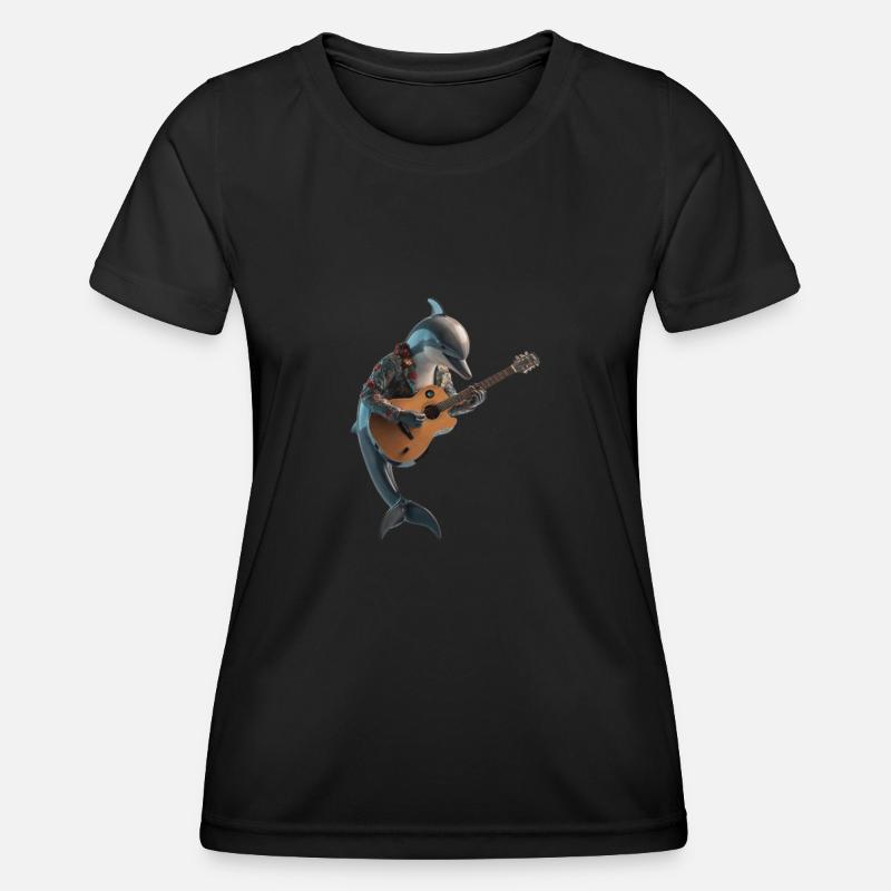Dophin guitar - Women's Functional T-Shirt - black
