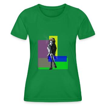 Urban Chic: Banksy-inspiriertes Mädchen - Frauen Funktions-T-Shirt - Kelly Green - Vorne - AI Model Female 172 dark (172cm)