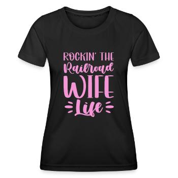 bercer la vie de femme de chemin de fer Design - T-shirt sport Femme - noir - Devant - AI Model Female 172 light (172cm)
