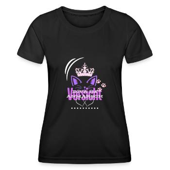 Vorsicht - Frauen Funktions-T-Shirt - Schwarz - Vorne - AI Model Female 172 light (172cm)