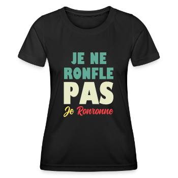 I don't snore, I purr - Women's Functional T-Shirt - black - Front - AI Model Female 172 light (172cm)