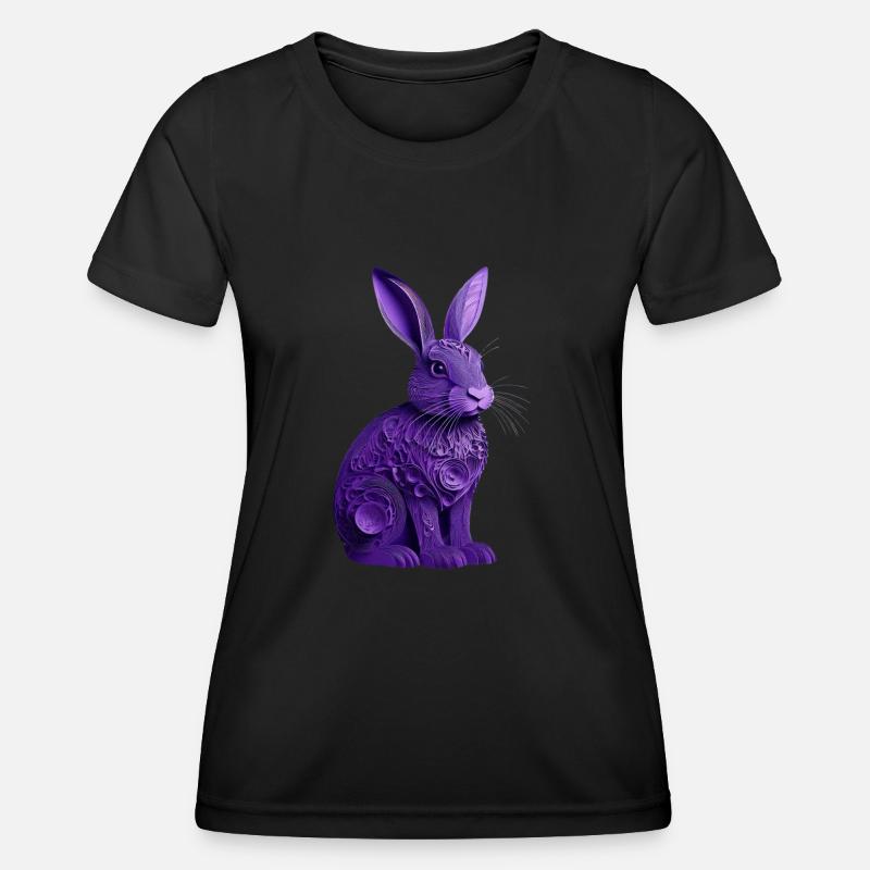 Rabbit violet - Women's Functional T-Shirt - black