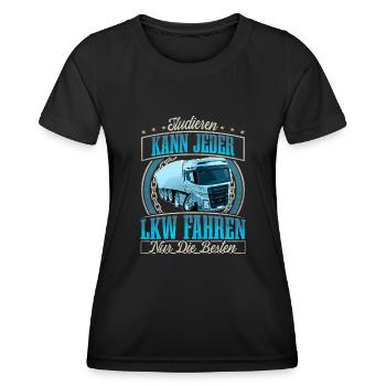 LKW Fahrer - Frauen Funktions-T-Shirt - Schwarz - Vorne - AI Model Female 172 light (172cm)