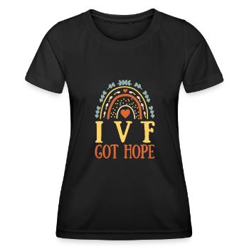 IVF Got Hope Artificial Insemination Mama Gift - Women's Functional T-Shirt - black - Front - AI Model Female 172 light (172cm)