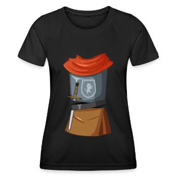 Jungen Ritter Kostüm Halloween Ritter - Frauen Funktions-T-Shirt - Schwarz - Vorne - AI Model Female 172 light (172cm)