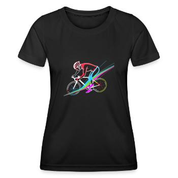 Cycliste sur route Cyclisme Cycliste de course - T-shirt sport Femme - noir - Devant - AI Model Female 172 light (172cm)