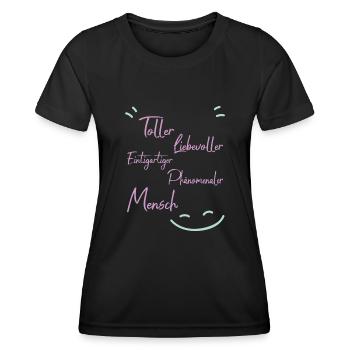 Weil du ein toller mensch bist - Frauen Funktions-T-Shirt - Schwarz - Vorne - AI Model Female 172 light (172cm)