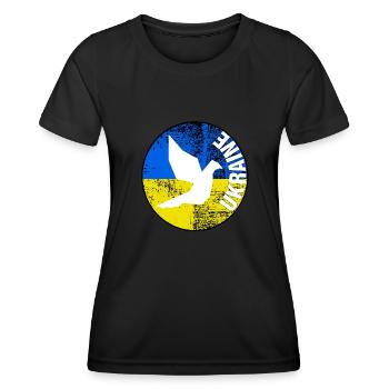 Free Ukraine Pigeon Round Logo - Women's Functional T-Shirt - black - Front - AI Model Female 172 light (172cm)