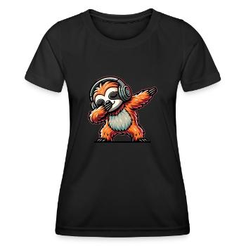 Dabbing Faultier - Frauen Funktions-T-Shirt - Schwarz - Vorne - AI Model Female 172 light (172cm)