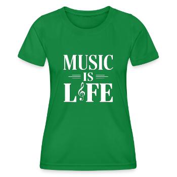 Music Is Life - Women's Functional T-Shirt - kelly green - Front - AI Model Female 172 dark (172cm)