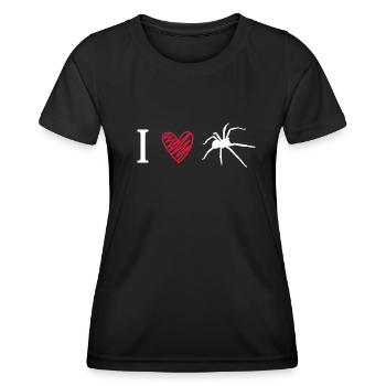 Spinne Tier Ich liebe Spinnen Tarantel - Frauen Funktions-T-Shirt - Schwarz - Vorne - AI Model Female 172 light (172cm)