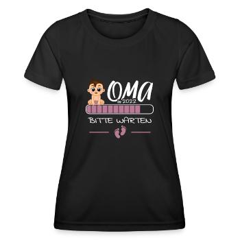 Damen Oma Loading 2022 Schwangerschaft Verkünden - Frauen Funktions-T-Shirt - Schwarz - Vorne - AI Model Female 172 light (172cm)