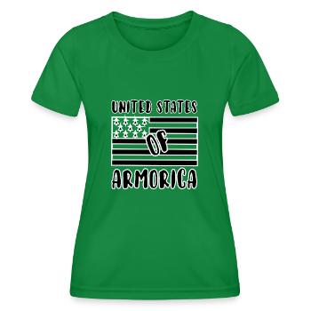 United States of Armorica - T-shirt sport Femme - vert - Devant - AI Model Female 172 dark (172cm)