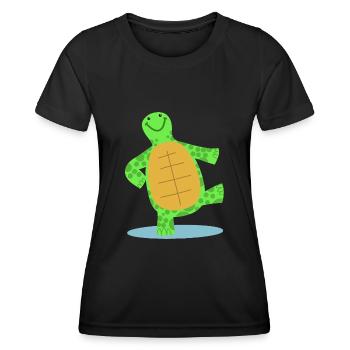 Tortue de danse dessinée à la main - T-shirt sport Femme - noir - Devant - AI Model Female 172 light (172cm)