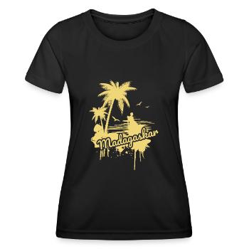 Madagascar - T-shirt sport Femme - noir - Devant - AI Model Female 172 light (172cm)