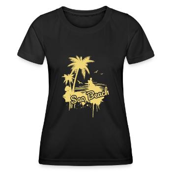 Sao Beach in Vietnam - Frauen Funktions-T-Shirt - Schwarz - Vorne - AI Model Female 172 light (172cm)