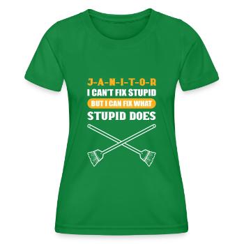 Kann nicht dumm reparieren Schulbeamte Gift - Frauen Funktions-T-Shirt - Kelly Green - Vorne - AI Model Female 172 dark (172cm)
